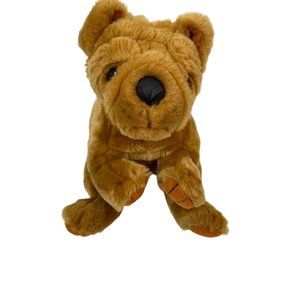 Vintage Animal Alley Plush (2000) Brown Shar Pei Wrinkle Dog Stuffed Animal